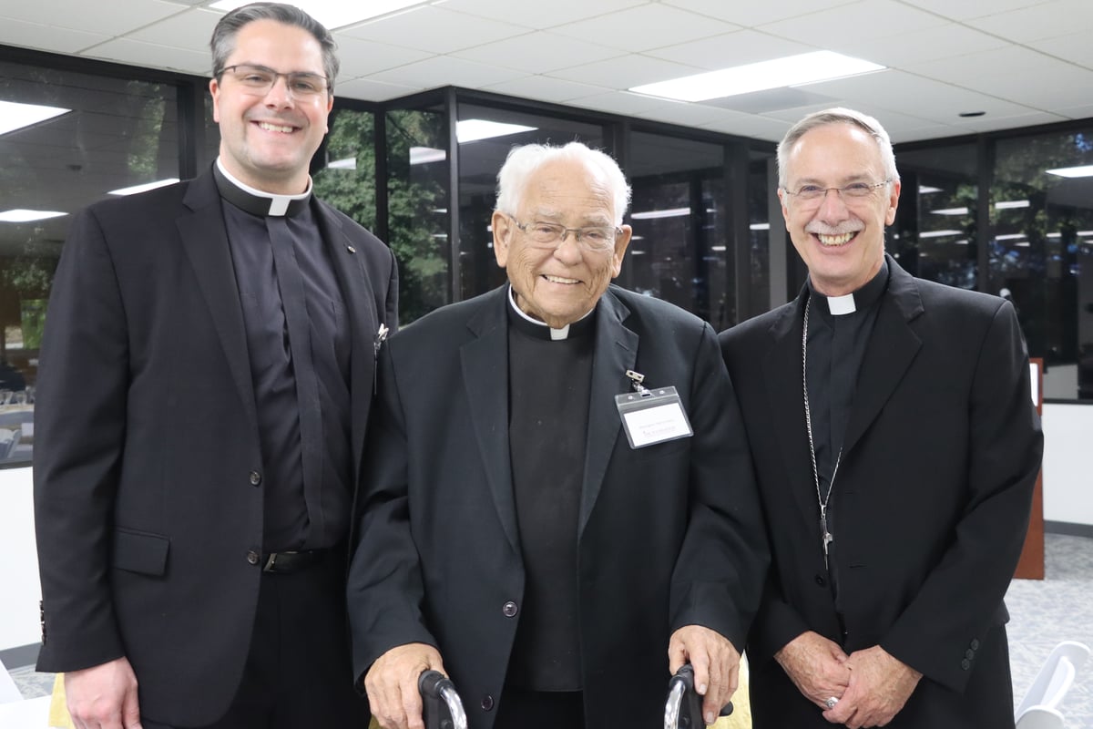 Very Reverend Fr. Michael Burbeck, V.G., Monsignor Gerald Lewis and Bishop Luis Zarama